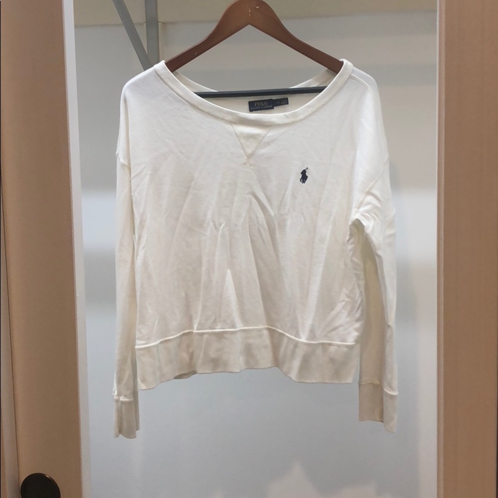 long sleeve but slightly cropped polo shirt